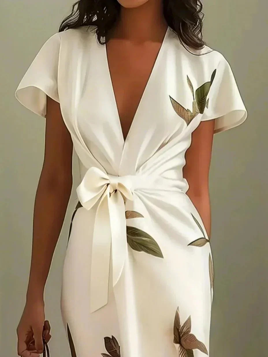 Amelia | Elegant Blomster Wrap Kjole