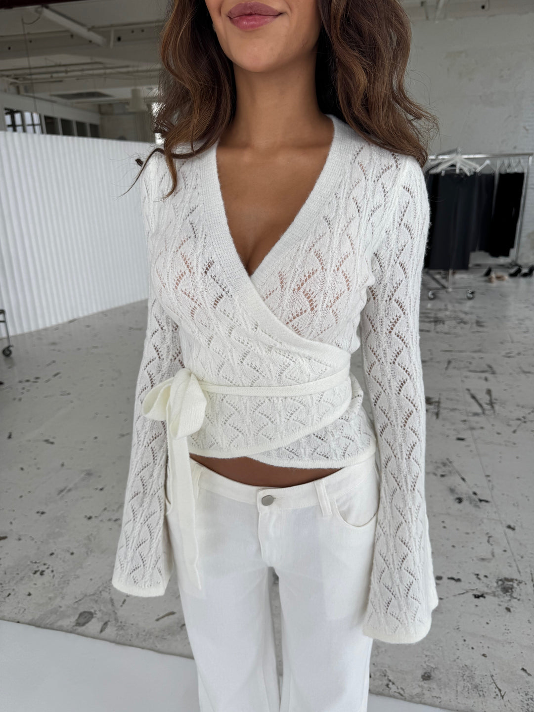 Lacework wool ballerina - hvid