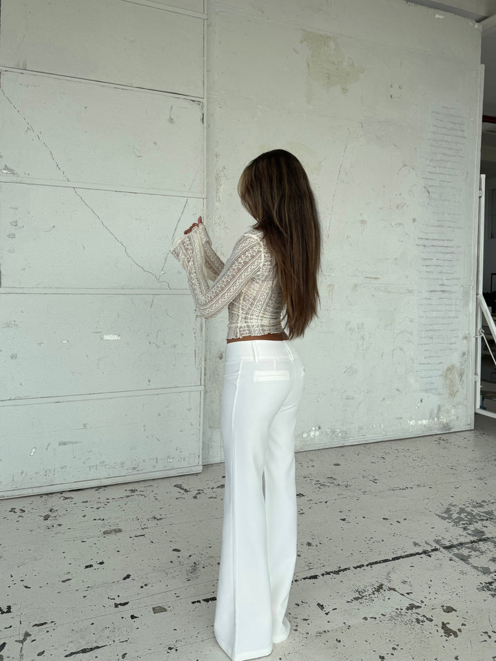 Livia low waist bukser - hvid