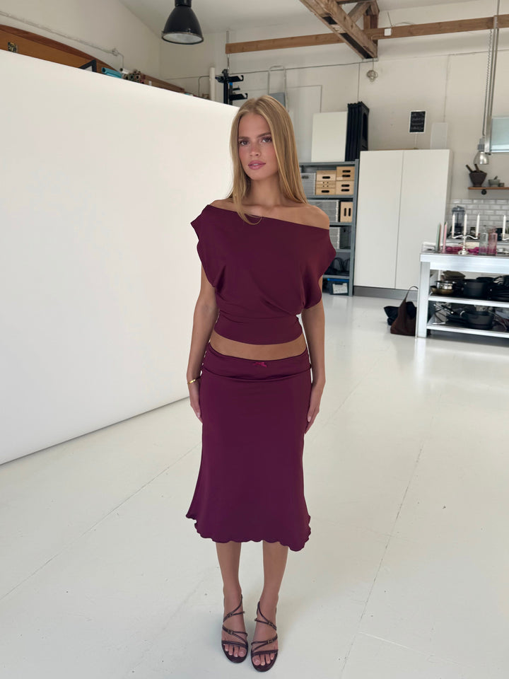 Helia basic nederdel - bordeaux