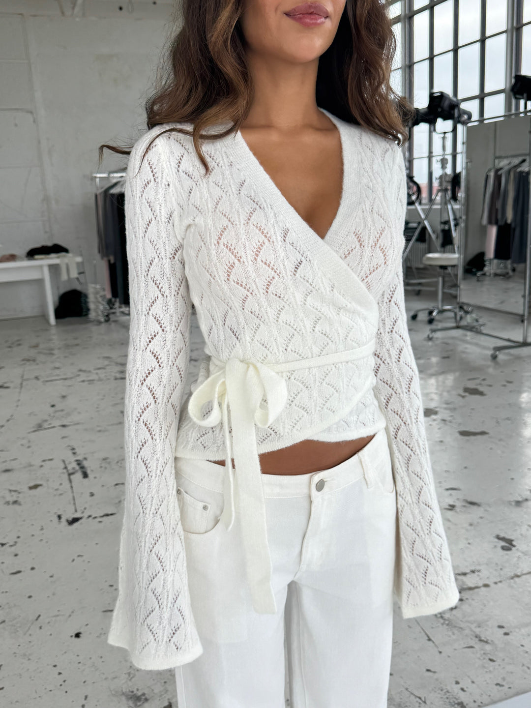 Lacework wool ballerina - hvid