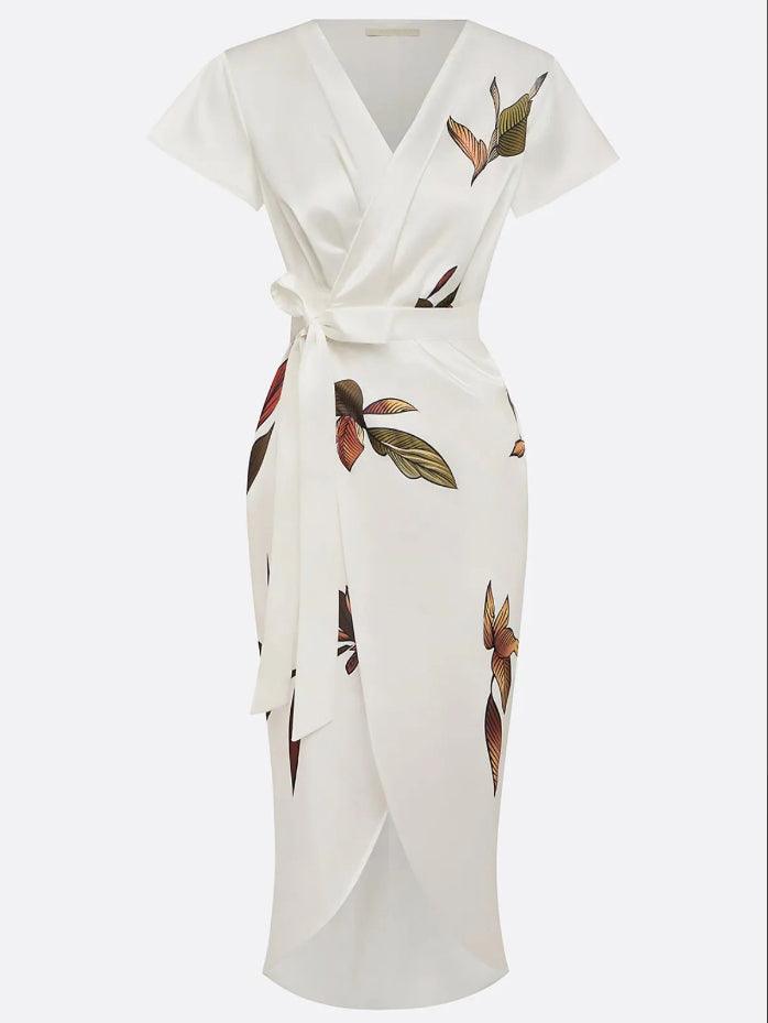 Amelia | Elegant Blomster Wrap Kjole