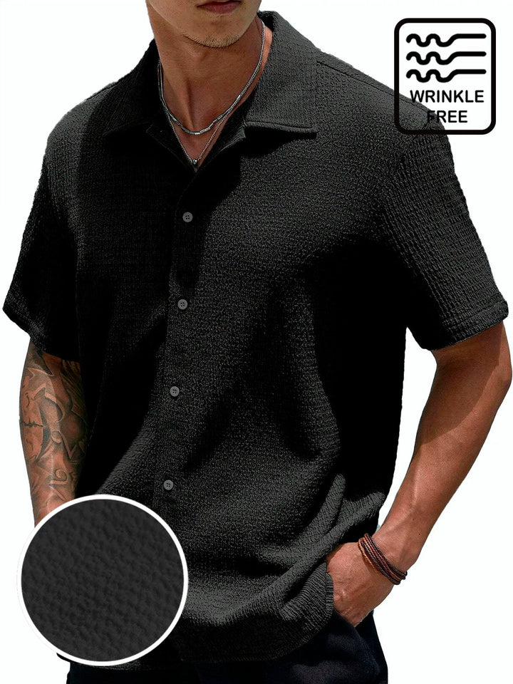 Alohadaddy Basic Casual Seersucker Men's Button Pocket Short Sleeve Shirt Big & Tall