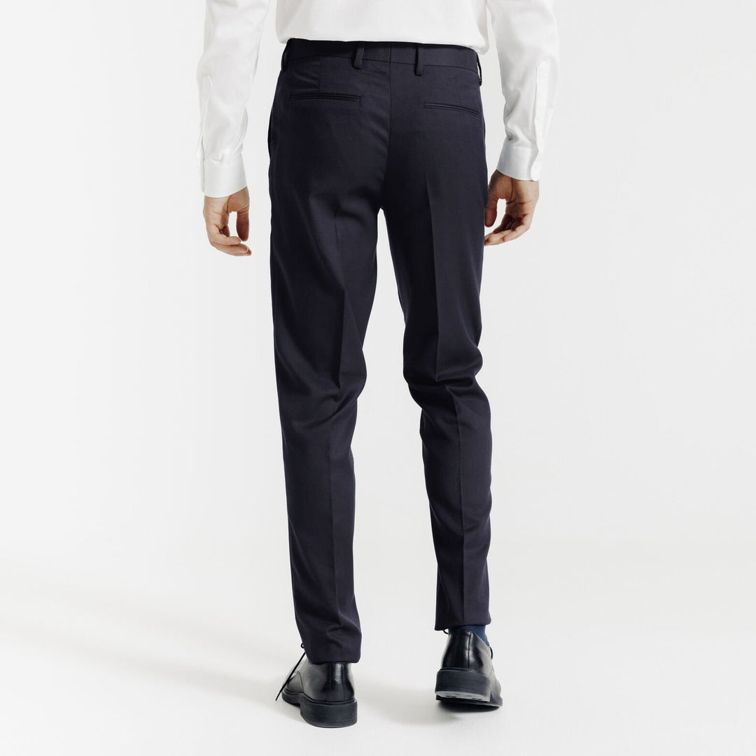 Slim fit jakkesætsbukser - Marineblå