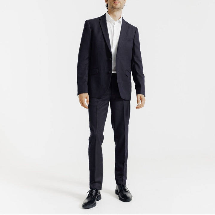 Slim fit jakkesætsbukser - Marineblå