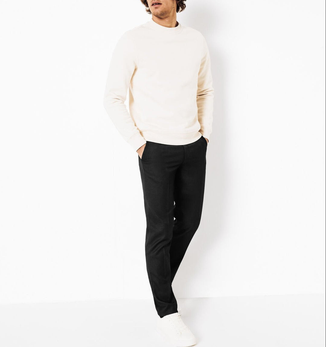 Slim fit jakkesætsbukser - Sort
