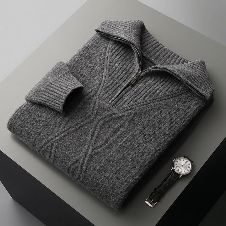 Taranto Merino Uld Zip Sweater