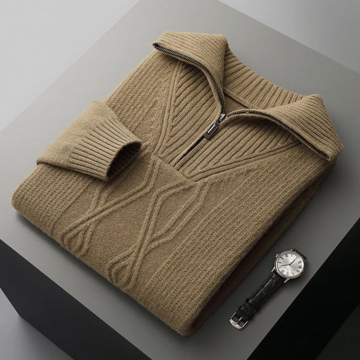 Taranto Merino Uld Zip Sweater