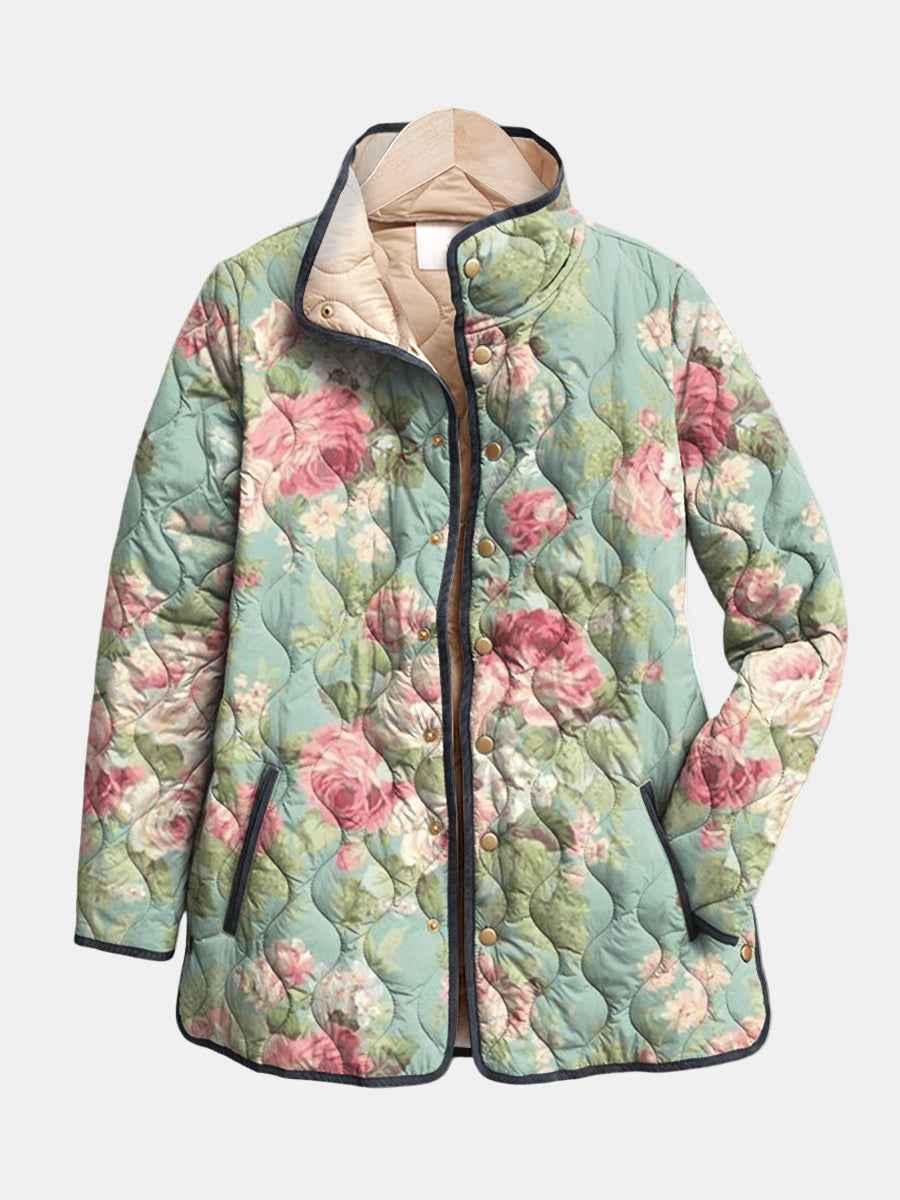 Sofia | Quiltet jakke med vintageblomster