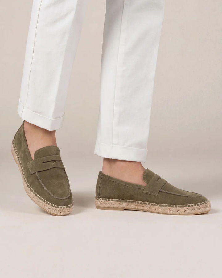 Espadriller Riviera i Olivengrøn Suede