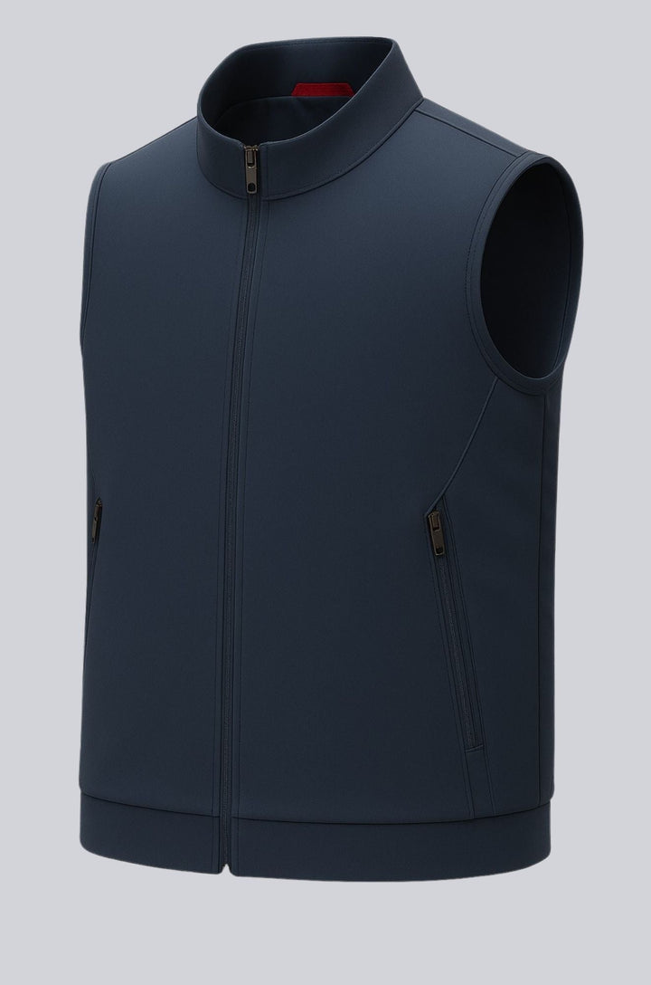 Herre Casual Ståkrave Vest med Lynlås