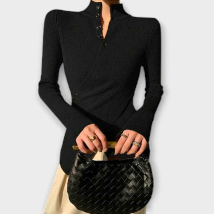 Michiko – Elegant Slim Fit Strik T-Shirt