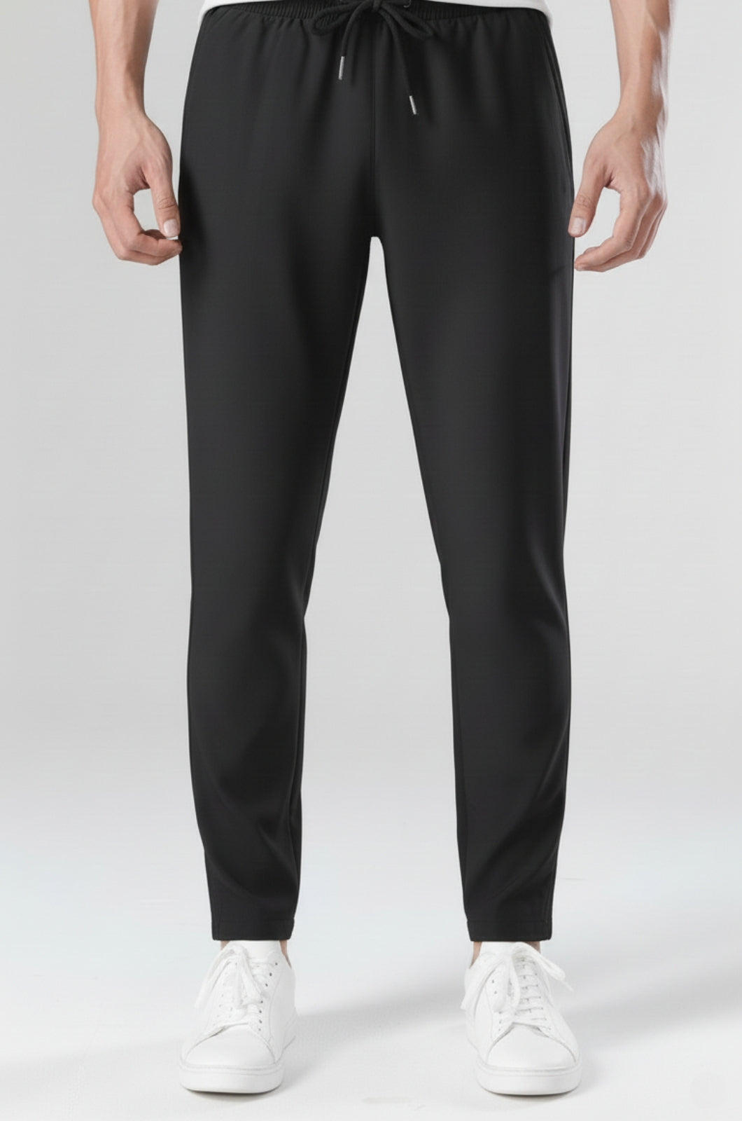 Herrebukser med Snøre - Sort