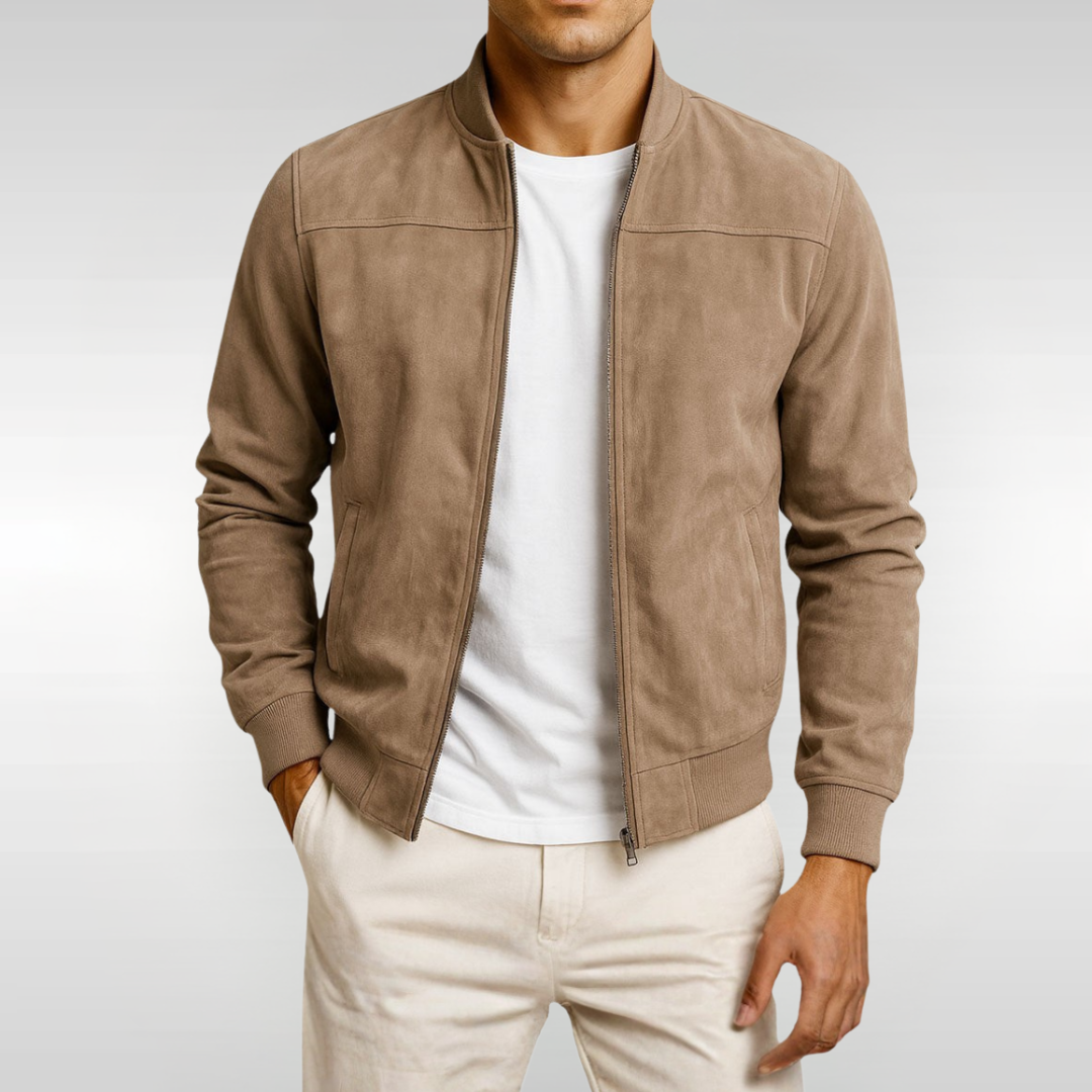 Elias – Leichte Jacke in Veloursoptik