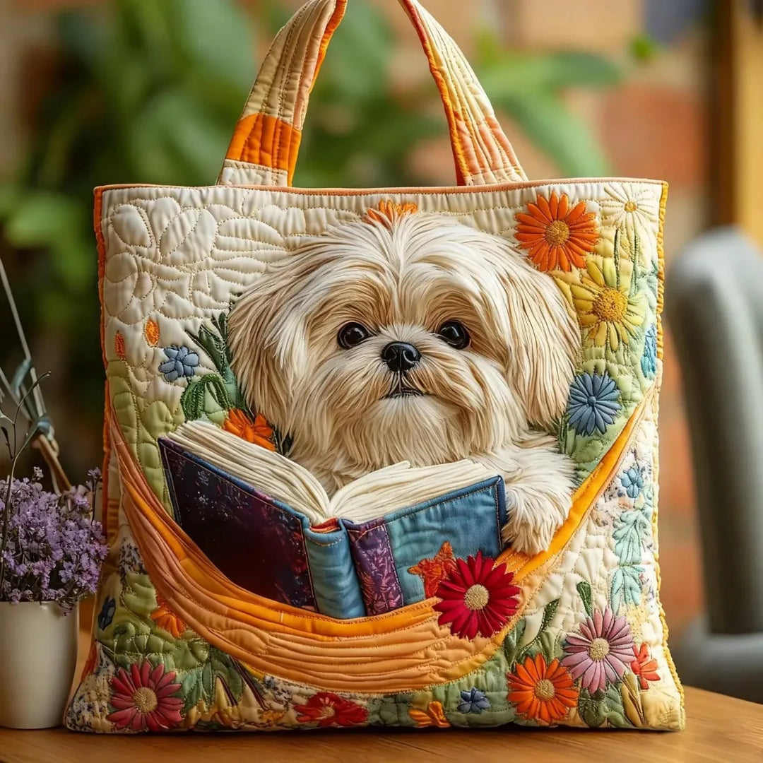 Håndlavet Taske | Shih Tzu og Bøger