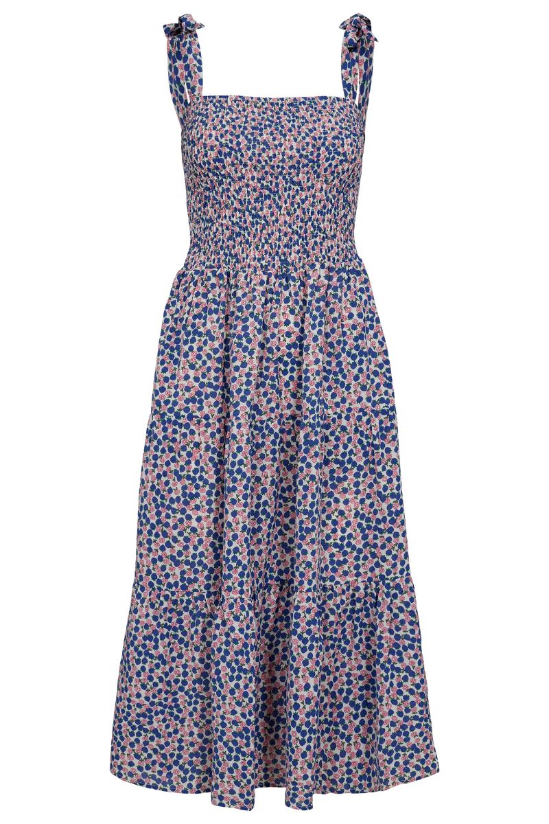 Gronja Strap Dress | Blue Strawberry | Kjole fra Liberté