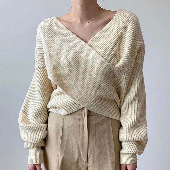Elegant tværstrikket trøje