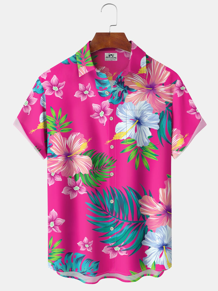 Alohadaddy Hawaiian Tropical Floral Short Sleeve Shirt