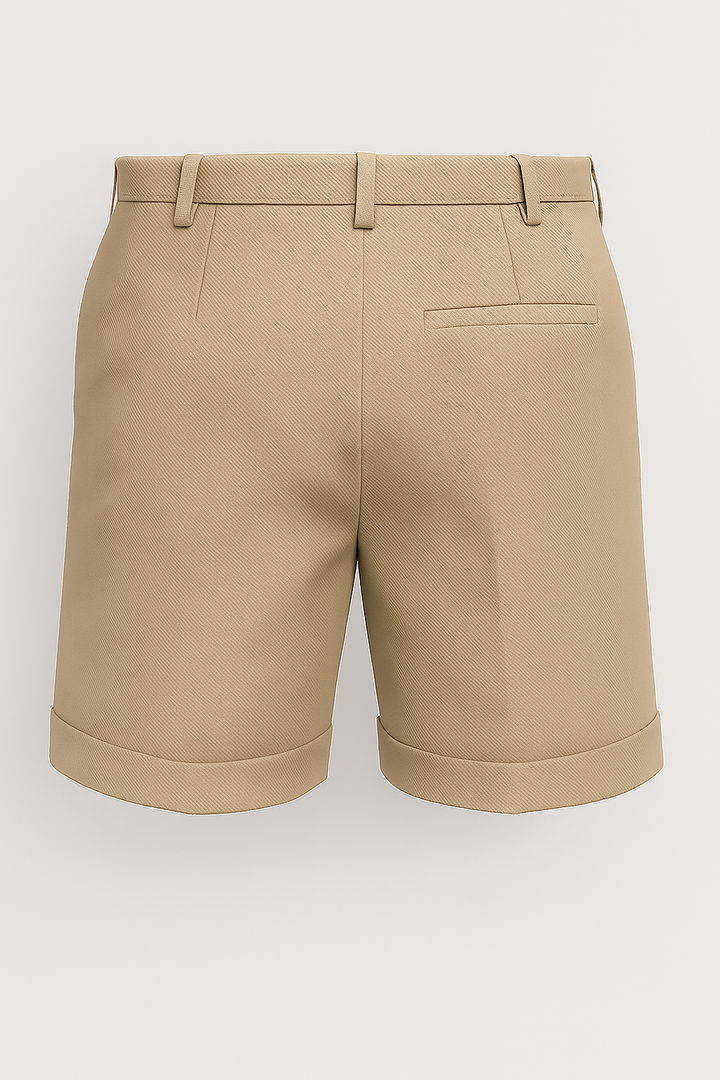 Herreshorts med læg og lommer – beige og alsidige
