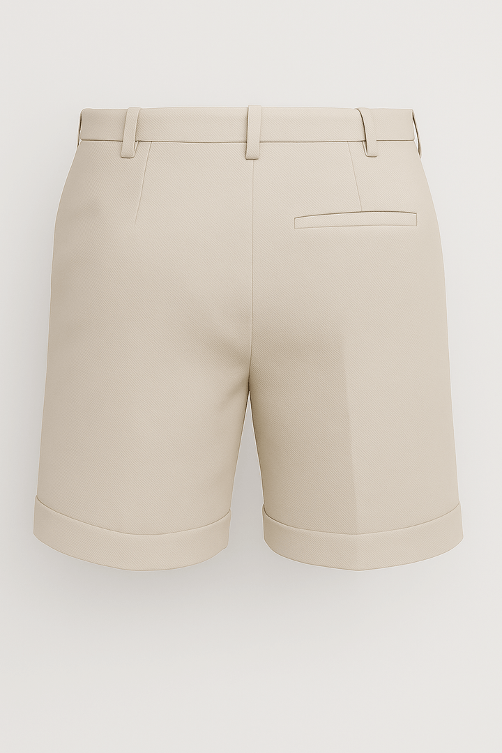 Herreshorts med læg og lommer – offwhite og alsidige