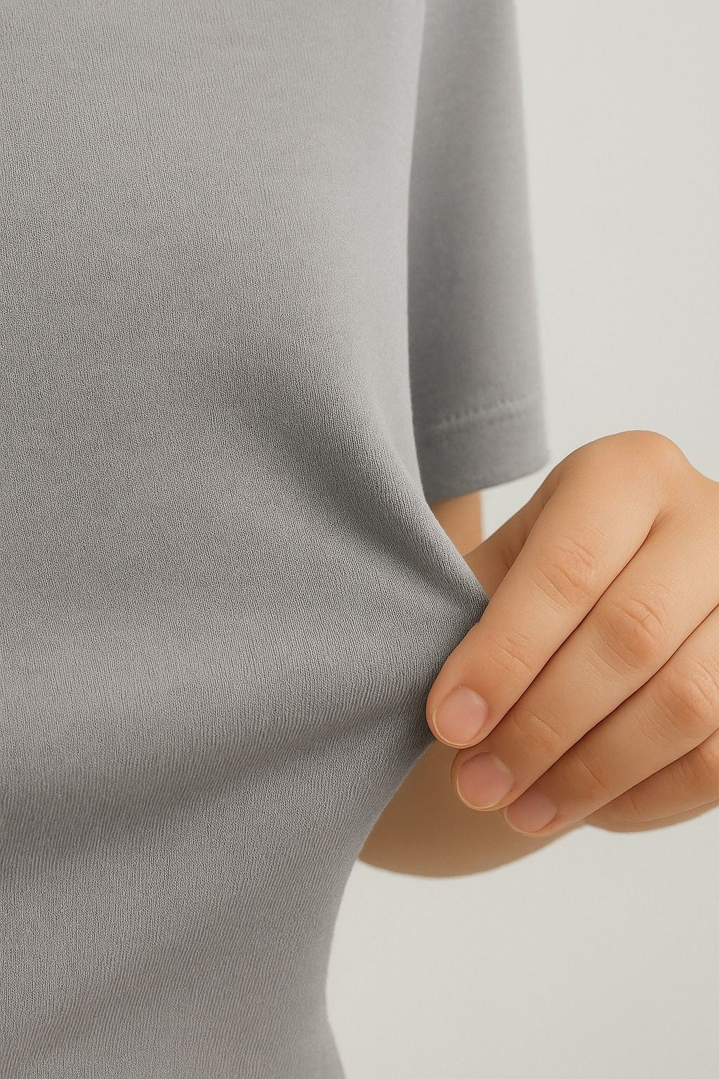 Herre T-shirt i Bomuld – Åndbar Kortærmet Rund Hals – Jerngrå