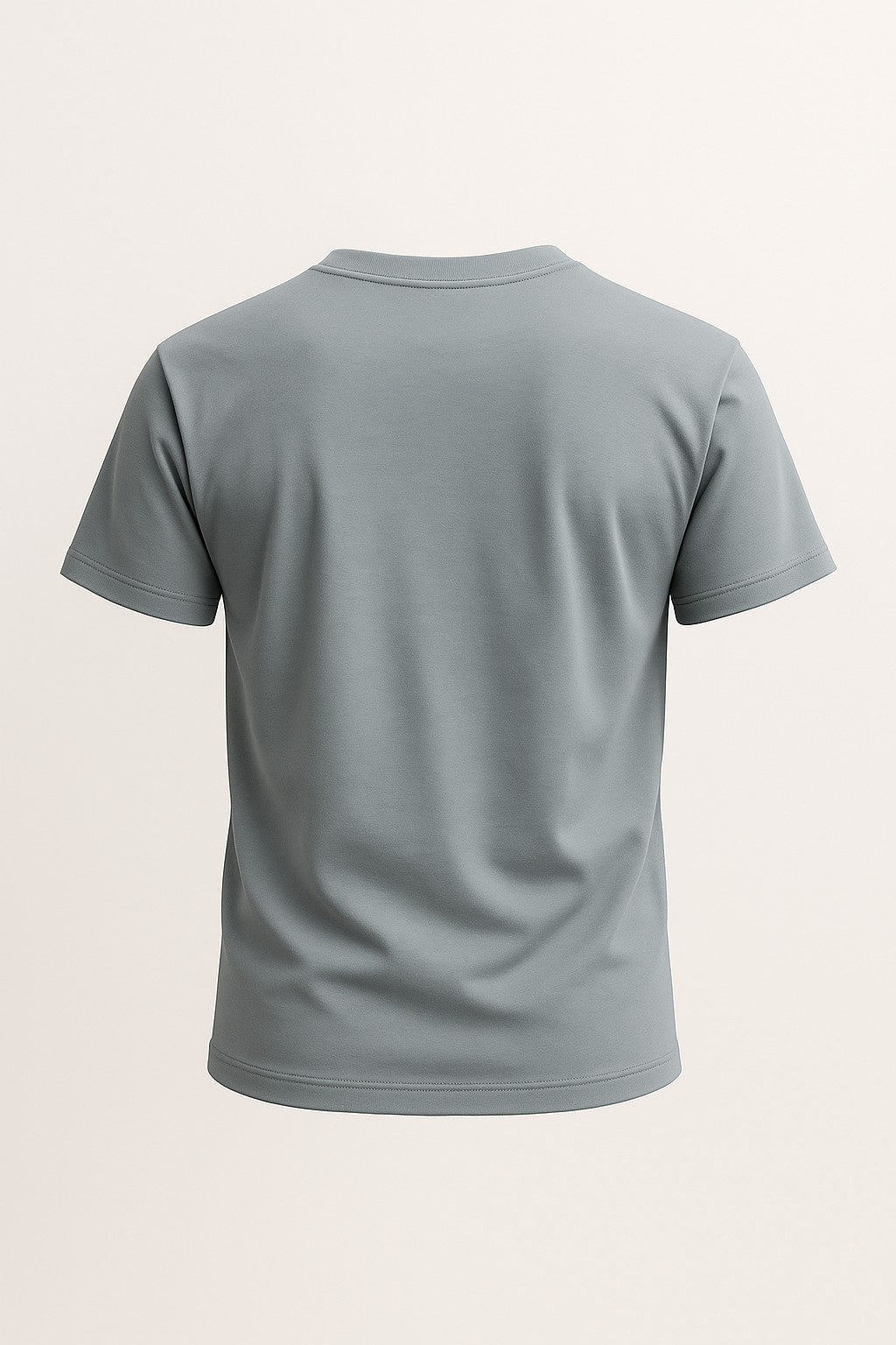 Herre T-shirt i Bomuld – Åndbar Kortærmet Rund Hals – Jerngrå