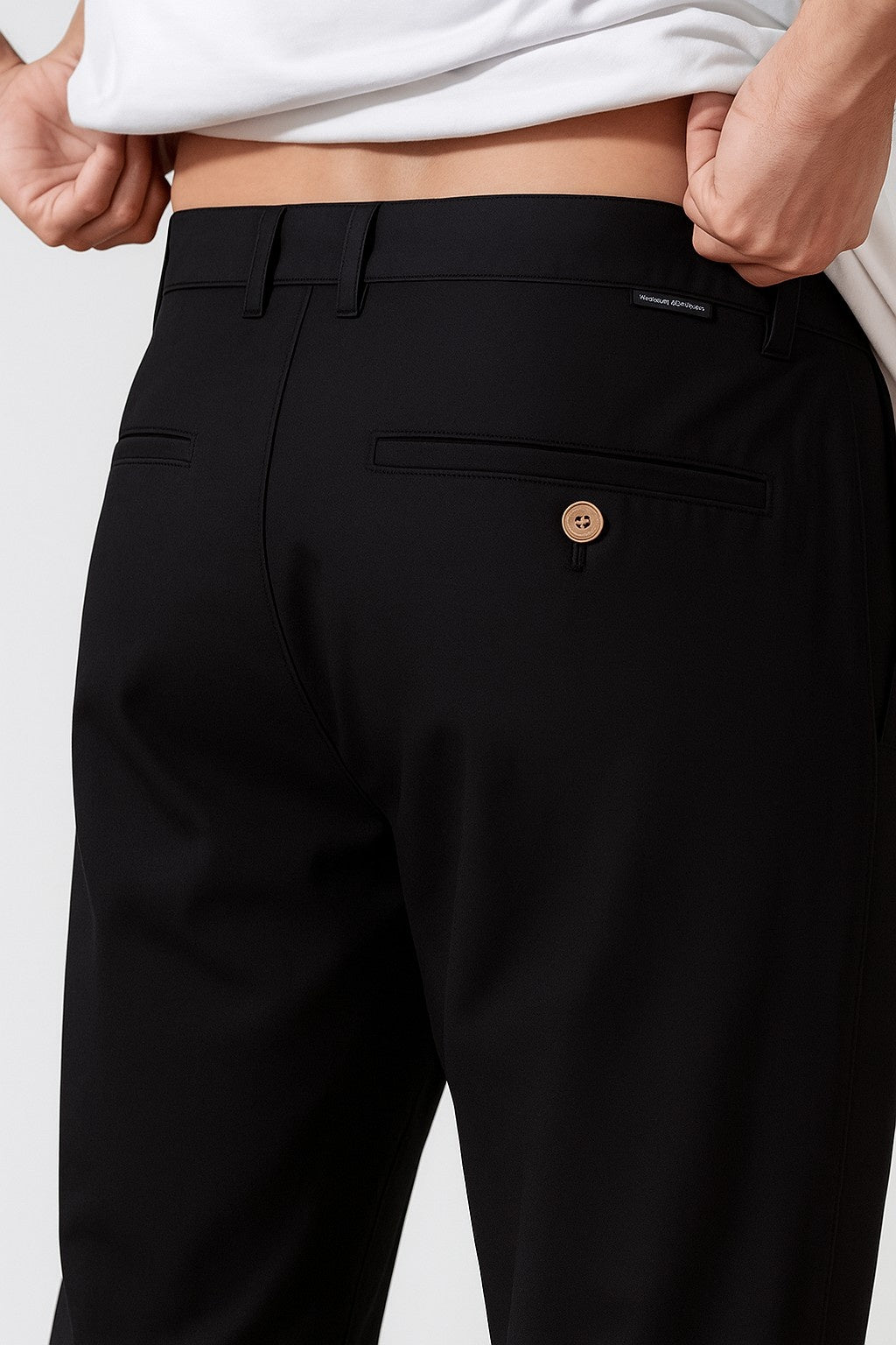 Herrebukser – Straight Fit Bomuld med Stræk