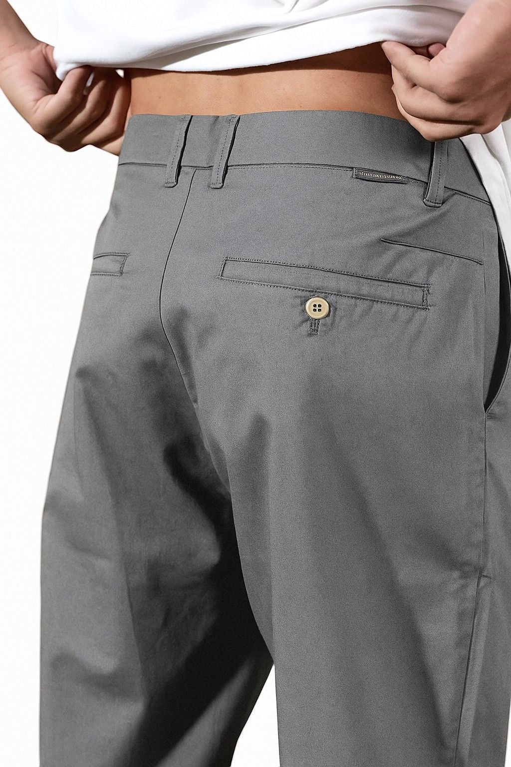 Herrebukser – Straight Fit Bomuld med Stræk