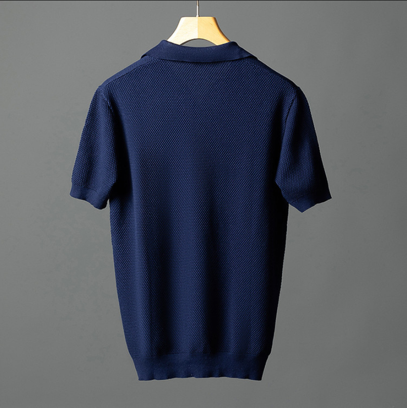 Elegant Cotton Knit Polo Shirt