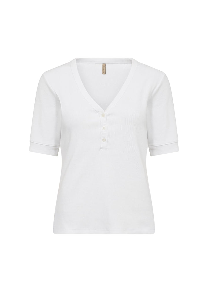 MIGNON hvid T-shirt med knapper