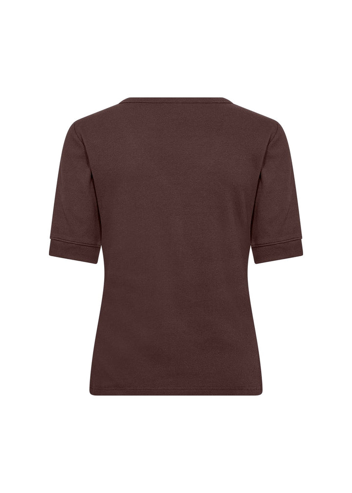MIGNON brun T-shirt med knapper