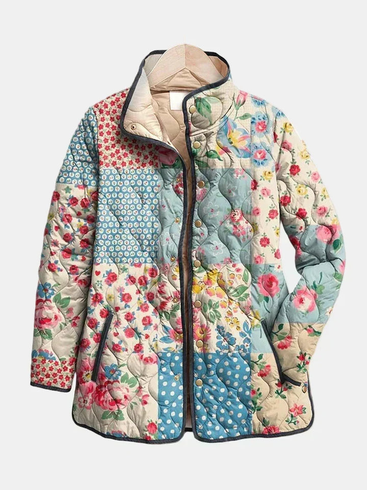 Livia| Quiltet Jakke Blomstret Patchwork Mille