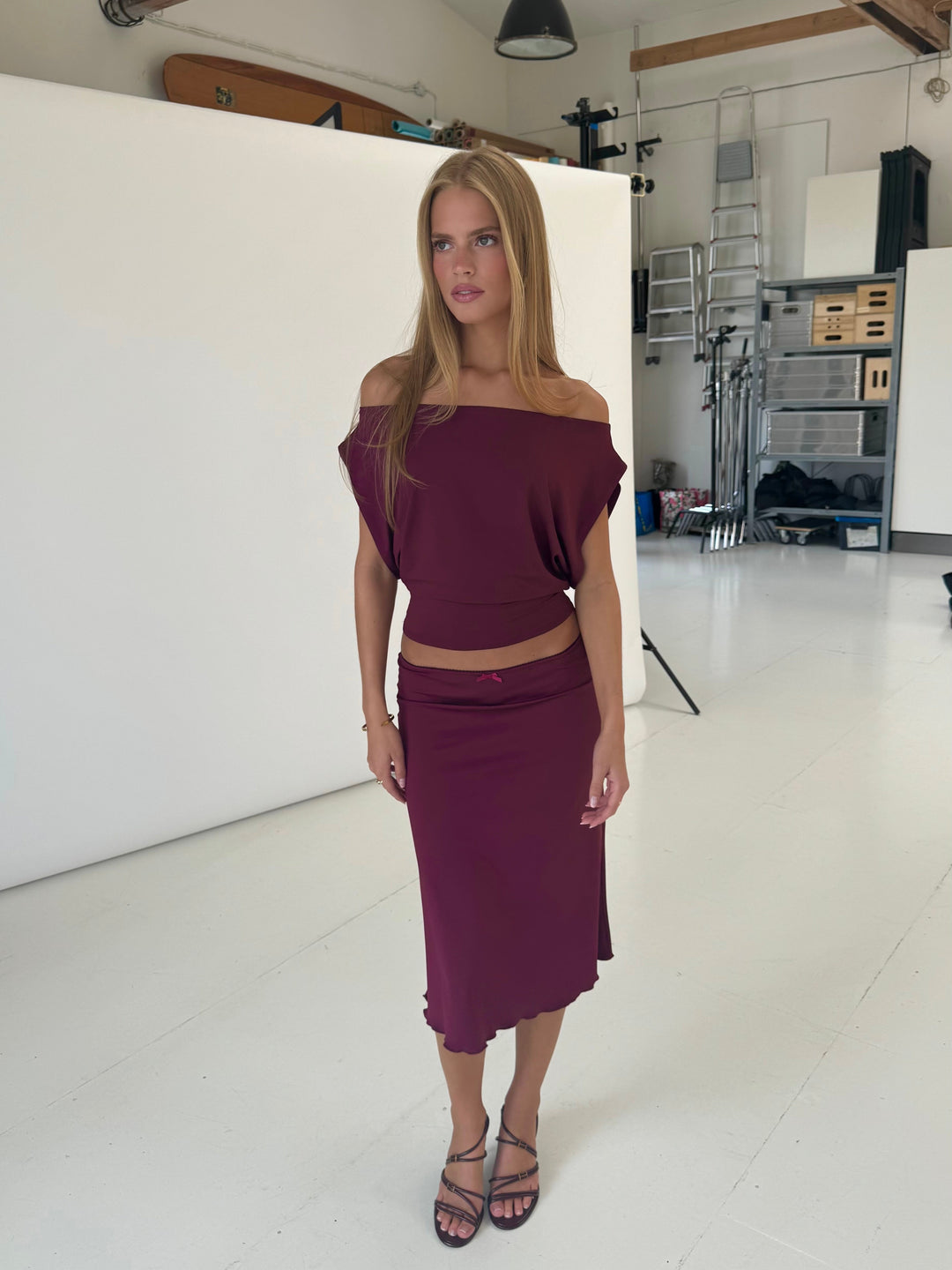 Helia basic nederdel - bordeaux