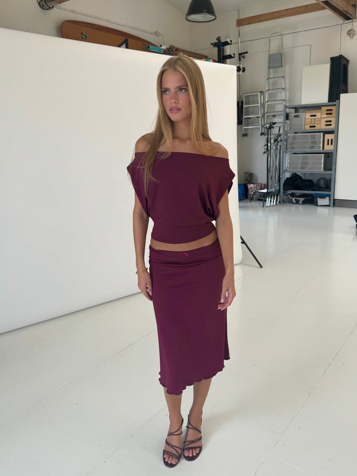 Helia basic nederdel - bordeaux