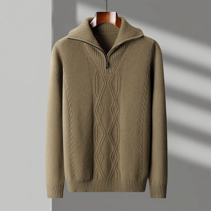 Taranto Merino Uld Zip Sweater