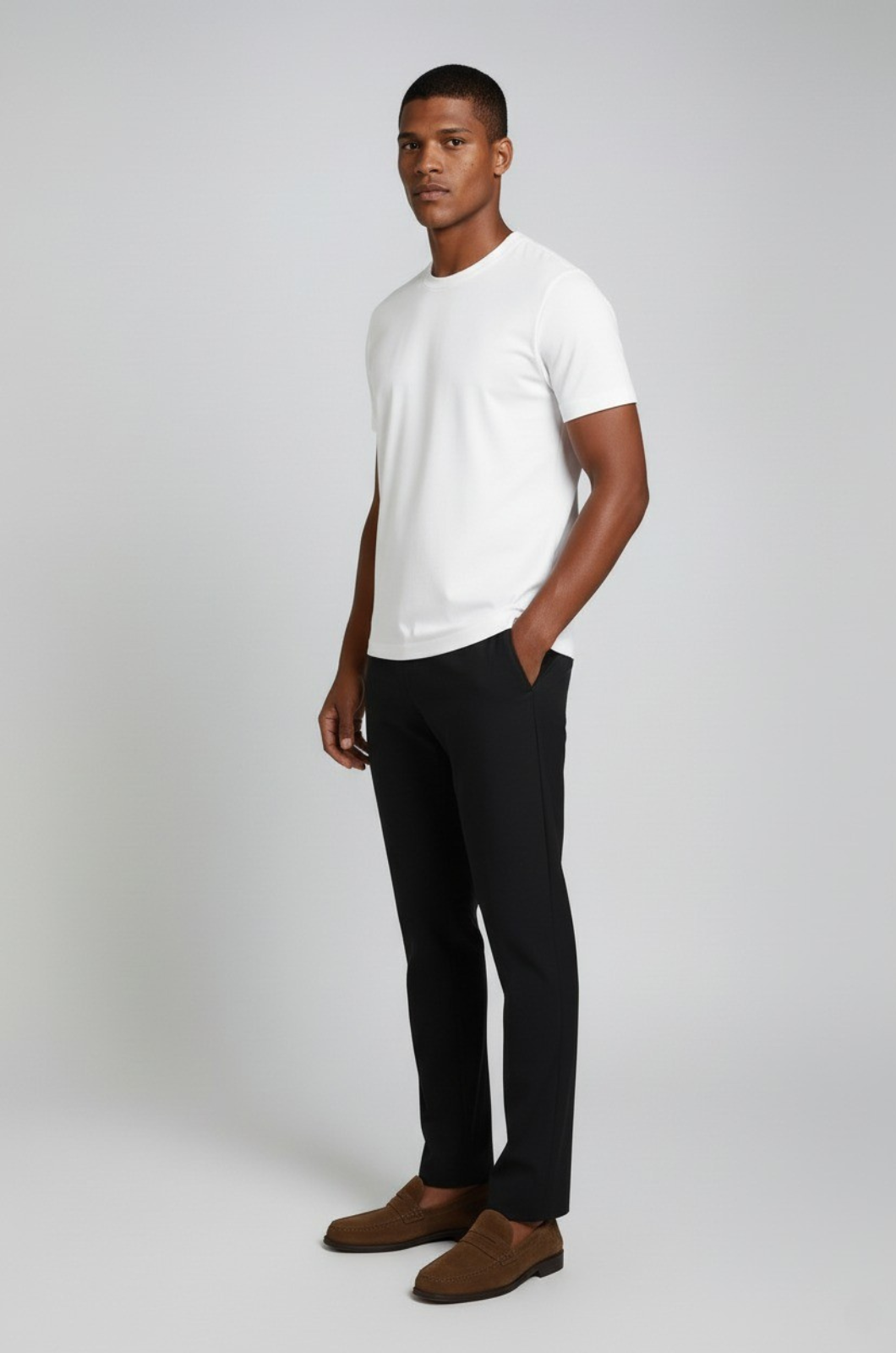 Hvid Slim-Fit T-Shirt til Mænd