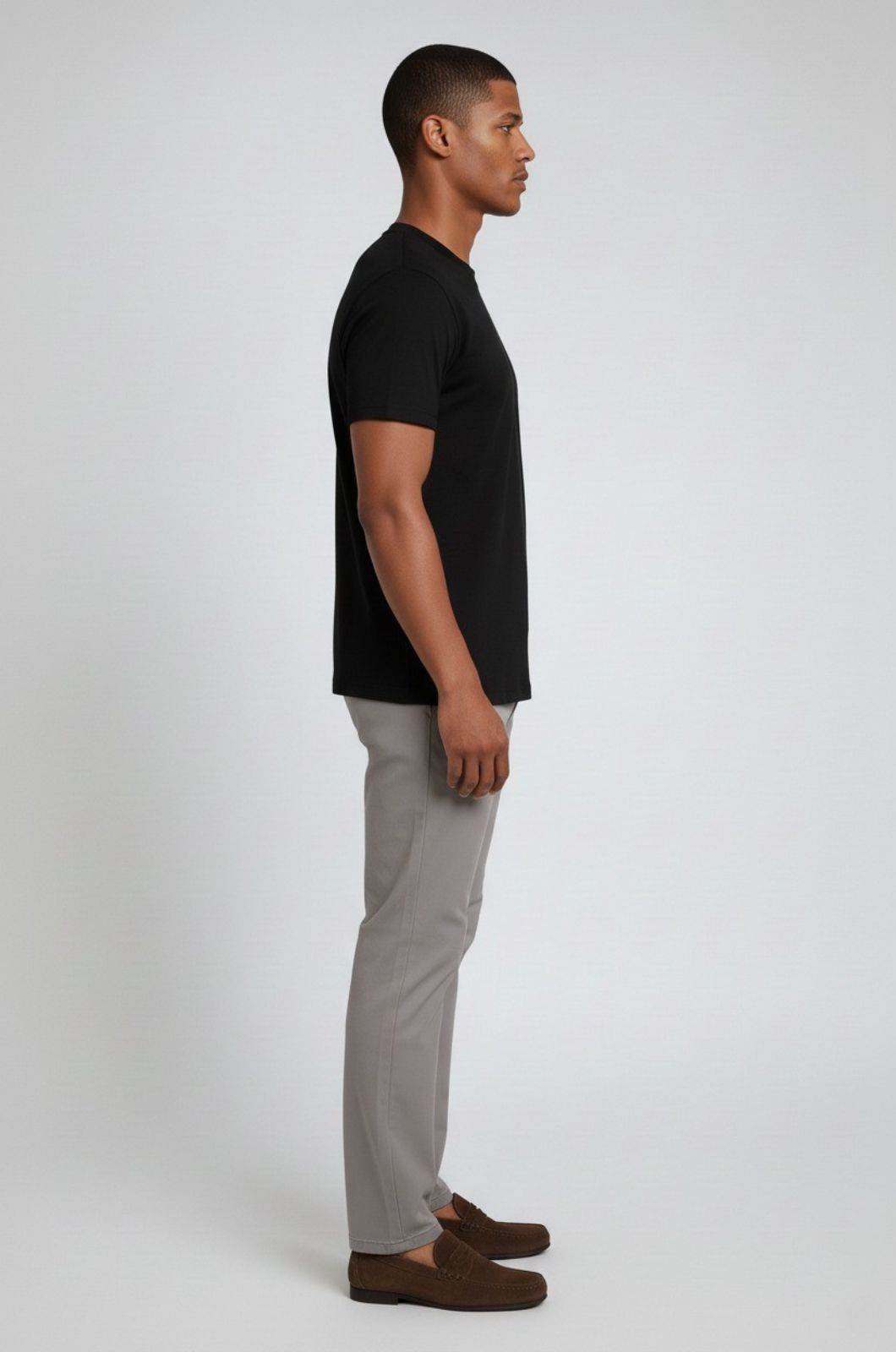 Herre Slim-Fit Merceriseret T-shirt i Sort