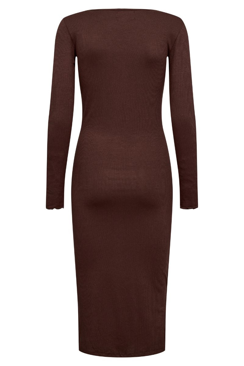 Natalia Ls Dress | Dark Brown | Kjole fra Liberté