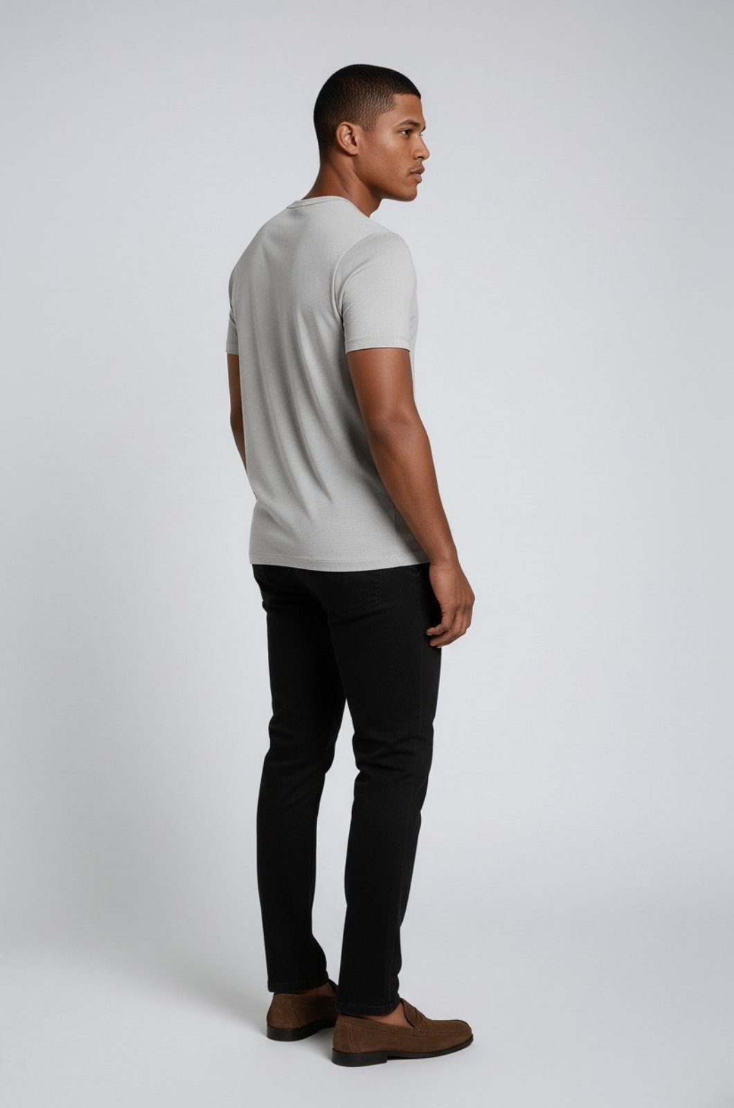 Herre Slim-Fit T-Shirt i Sølv Mist