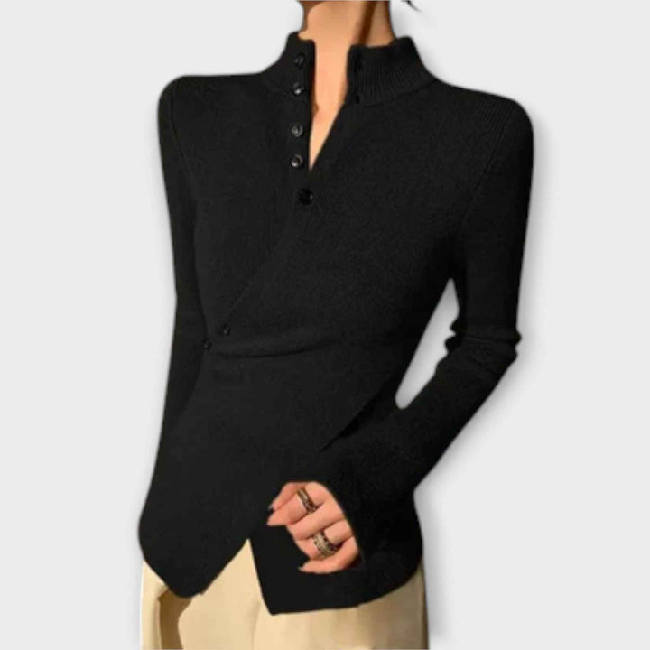 Michiko – Elegant Slim Fit Strik T-Shirt