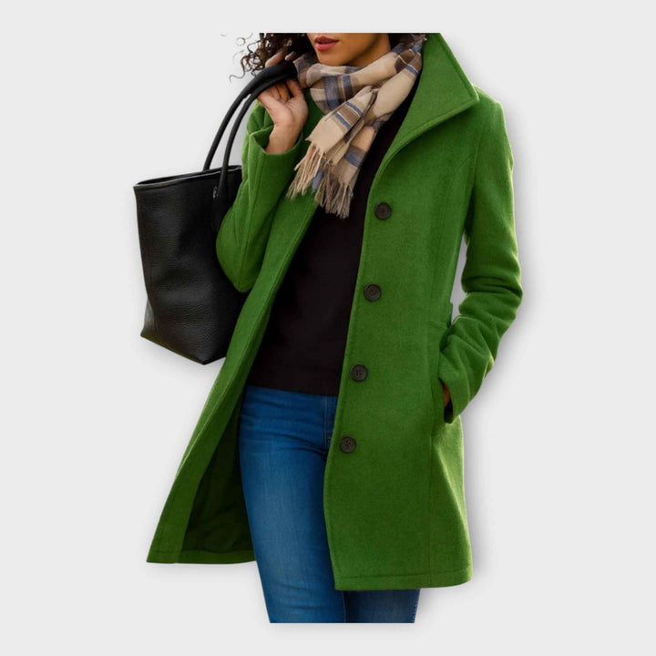 Elegant Uldfrakke med Knapper