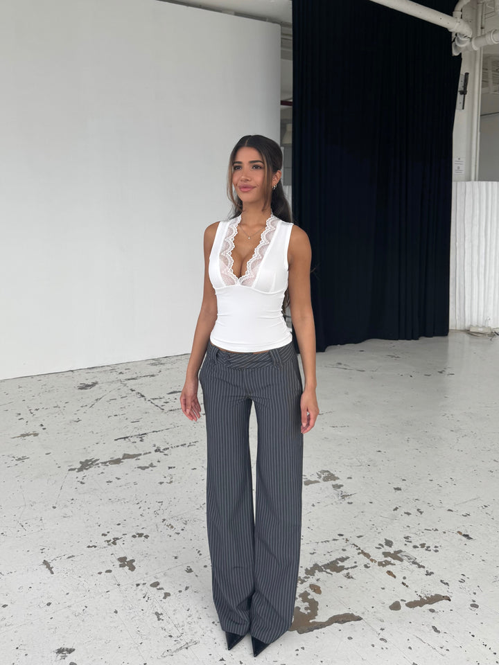 Lucia basic lace top - hvid