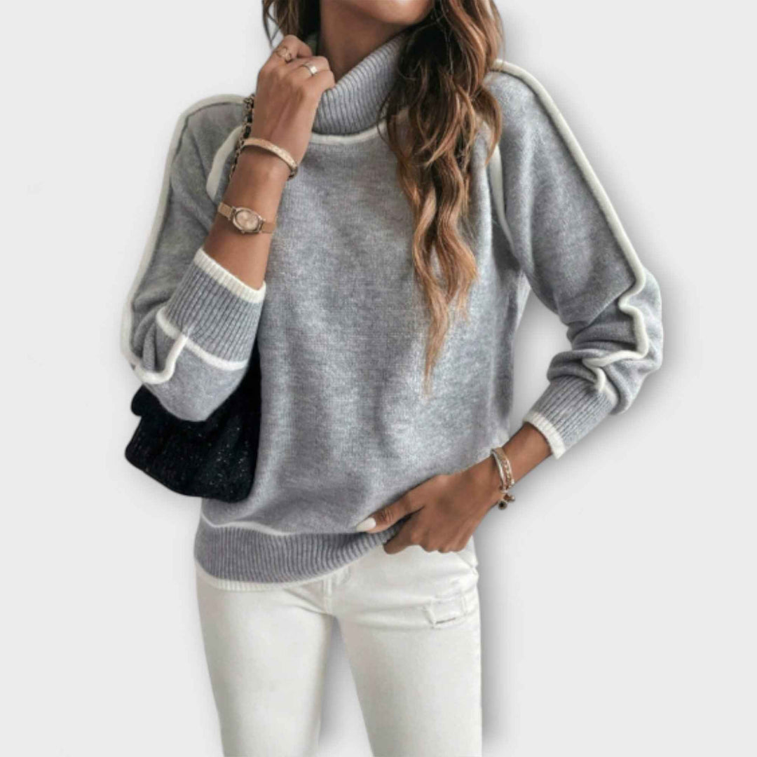 Aurora - Komfortabel Sweater med Høj Krave