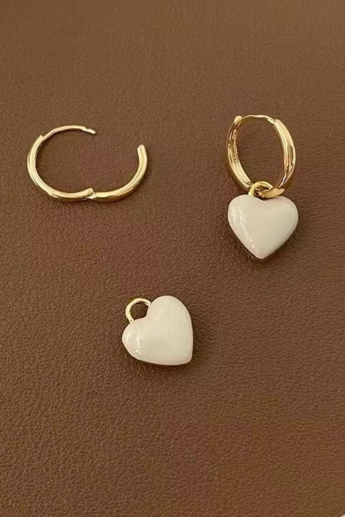 The Heart Earrings | Off White | Øreringe fra Birdsong
