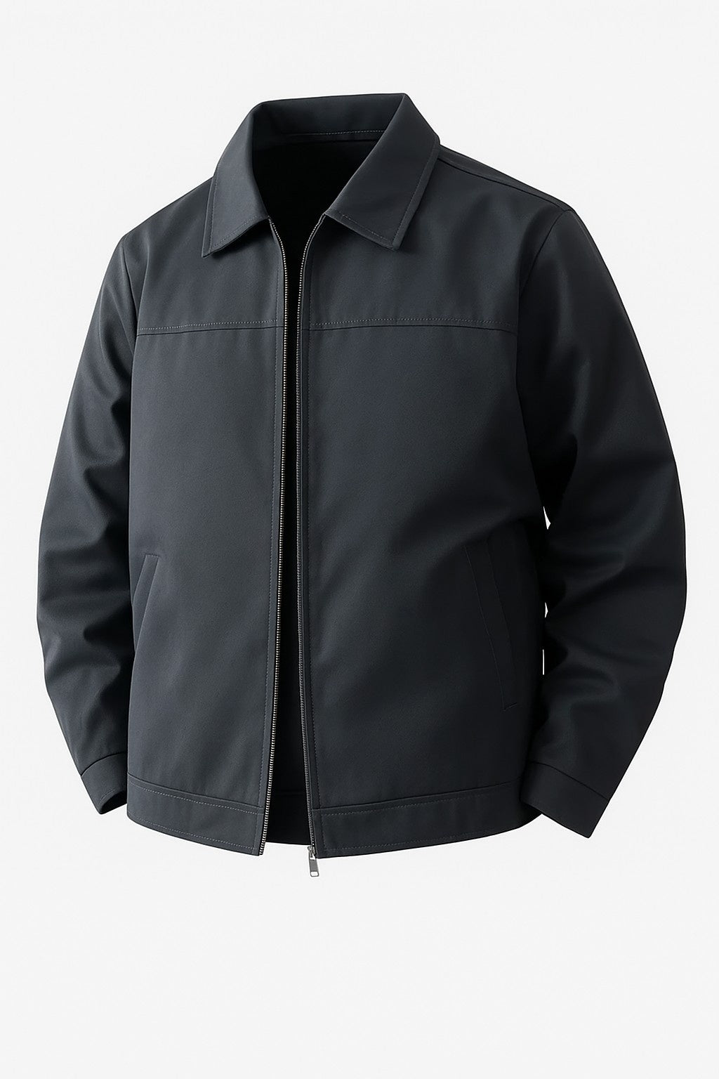 Letvægts Twill Jakke til Mænd – Mørkegrå – Regular Fit