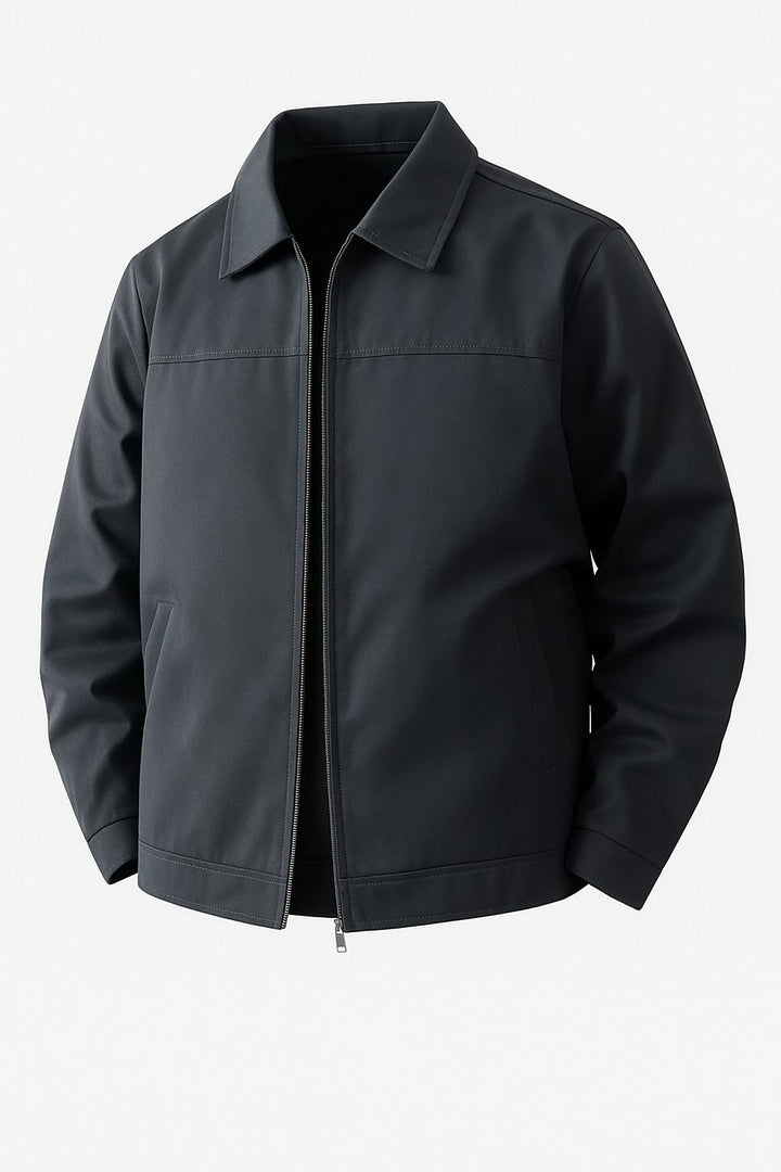 Letvægts Twill Jakke til Mænd – Mørkegrå – Regular Fit