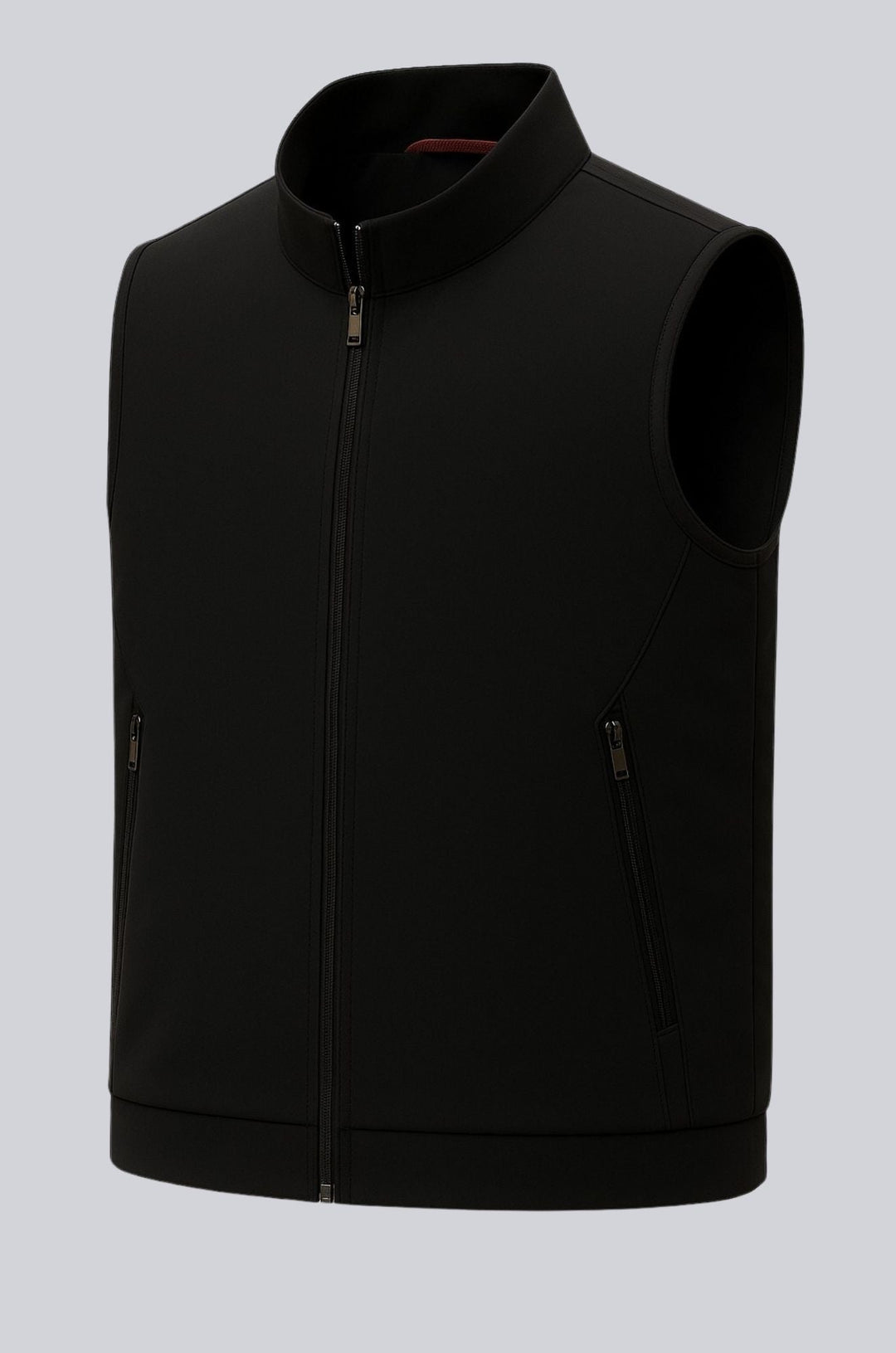 Herre Casual Ståkrave Vest med Lynlås
