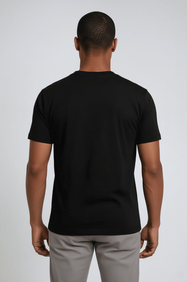 Herre Slim-Fit Merceriseret T-shirt i Sort