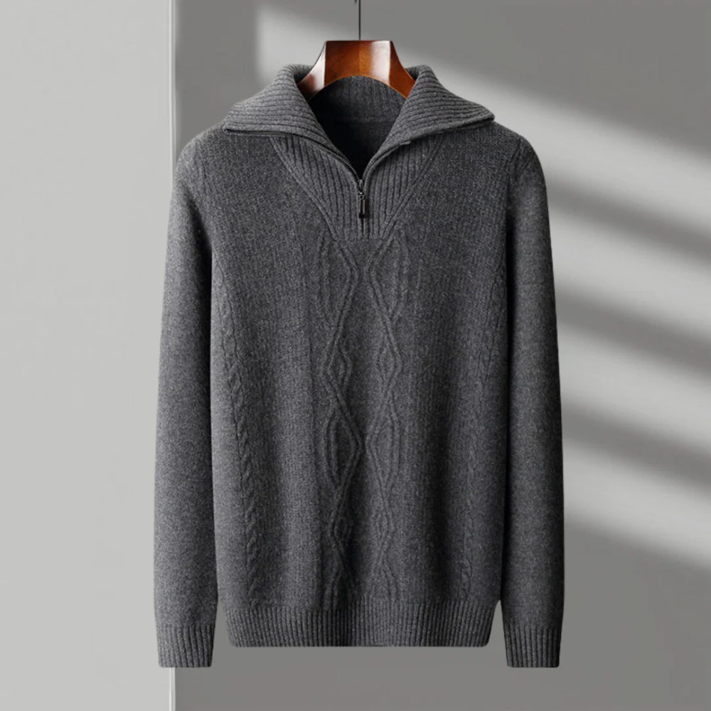 Taranto Merino Uld Zip Sweater