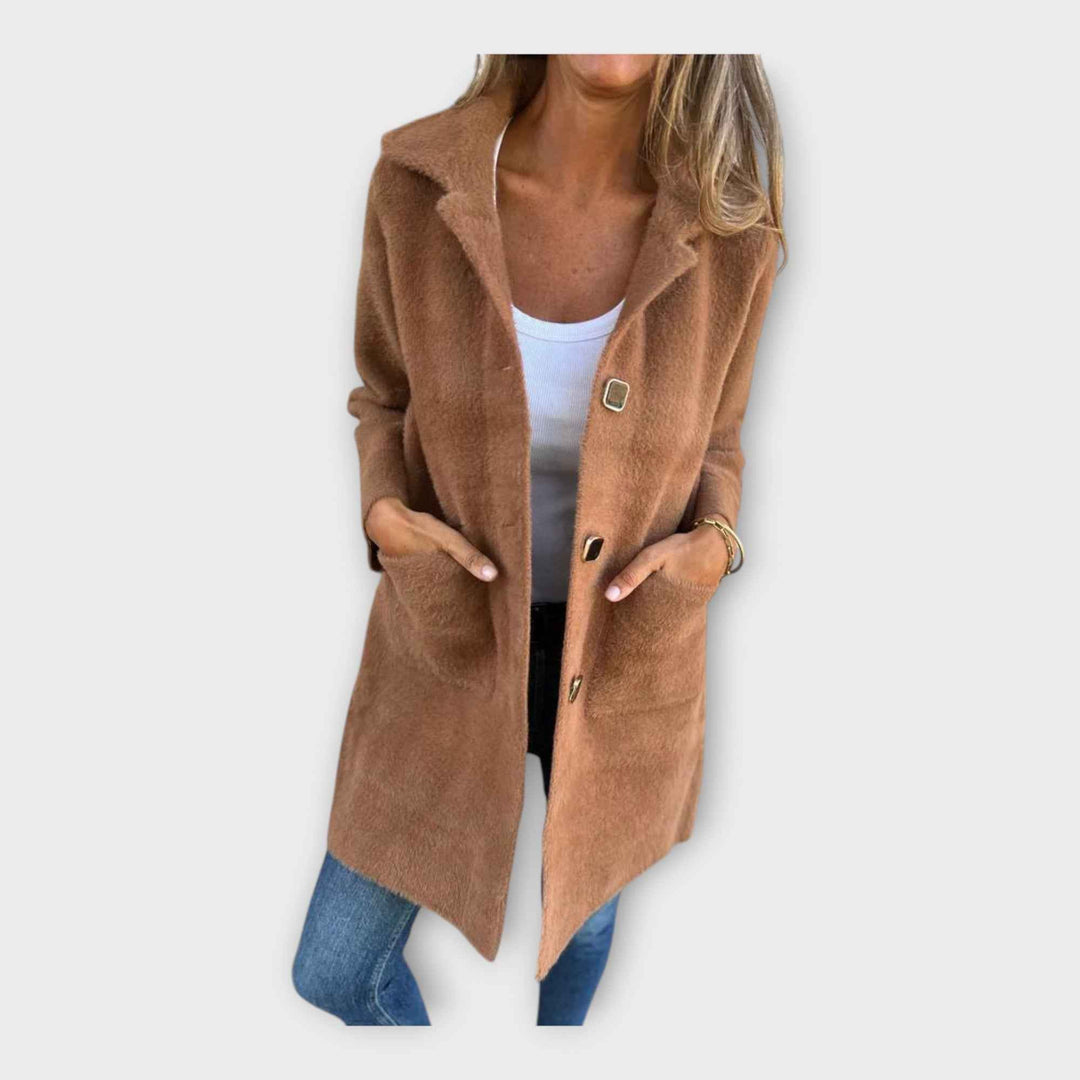 Uldfrakke med Elegant Lukning